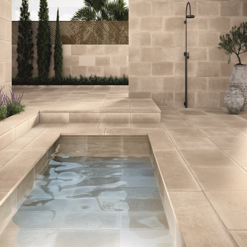 Terre cuite - Carrelage CLOS BEIGE 60x60cm imitation terre cuite antidérapant