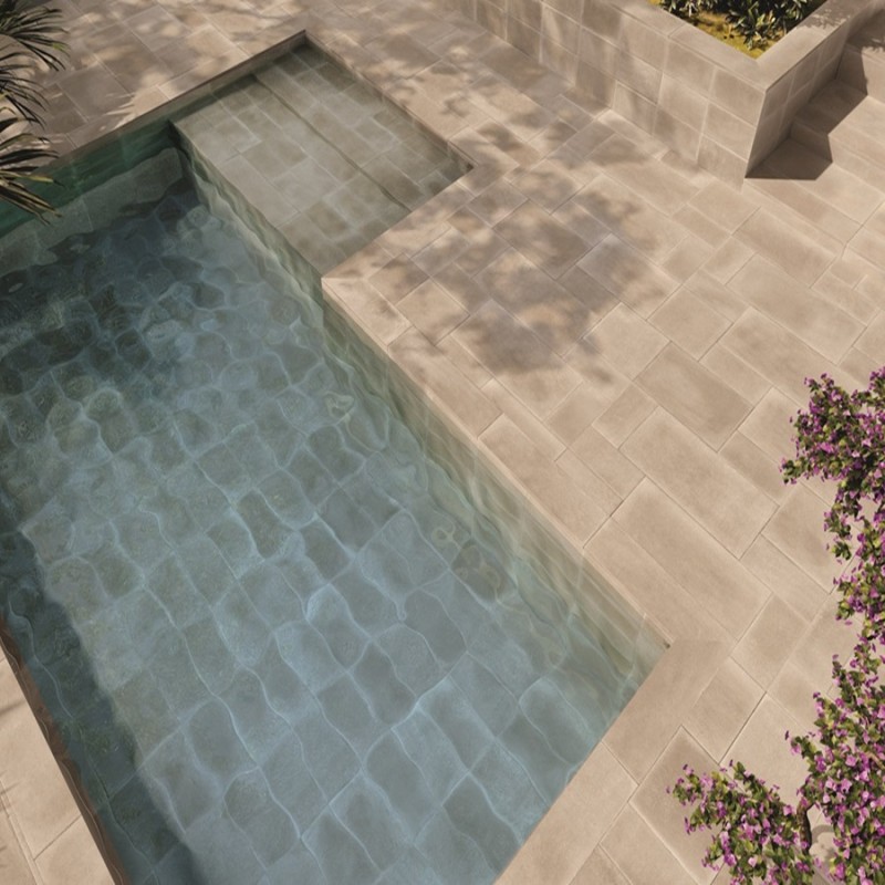 Margelles - MARGELLE CLOS BEIGE 33x120cm Effet terre cuite antidérapante R11