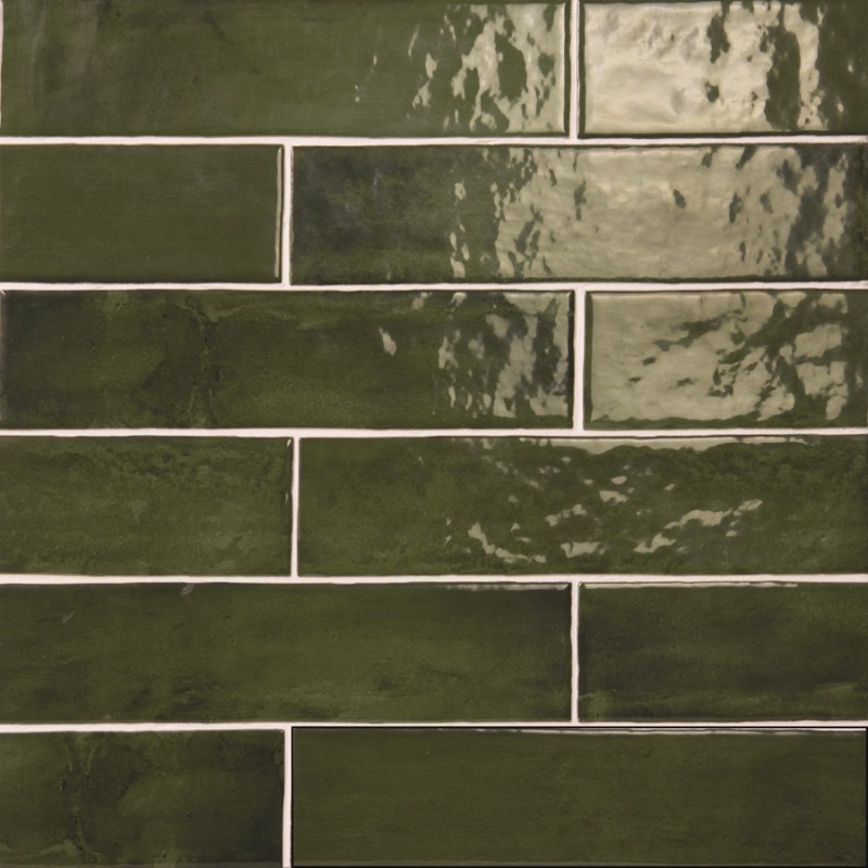 Zellige - Carrelage effet zellige 6x24,6 cm SOROLLA GREEN