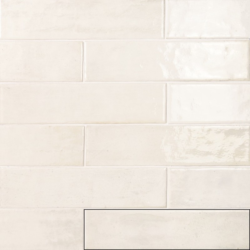 Zellige - Carrelage effet zellige 6x24,6 cm SOROLLA WHITE