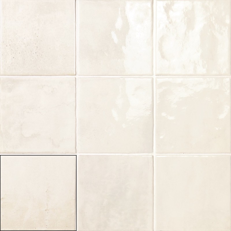 Zellige - Carrelage effet zellige 13,2x13,2 cm SOROLLA WHITE