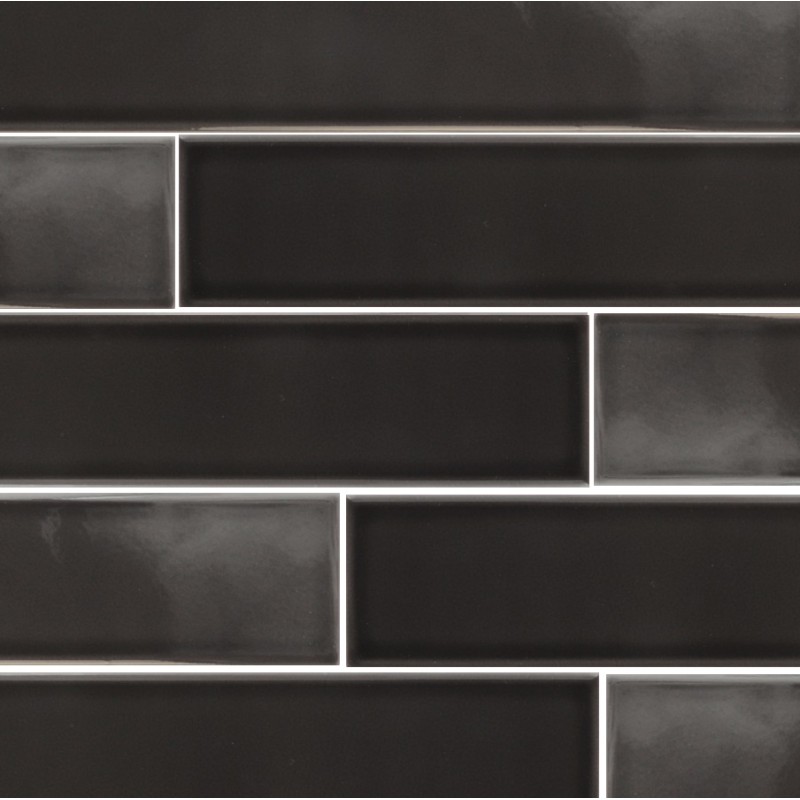 Zellige - Carrelage effet zellige 5x40 cm VITRAL BLACK