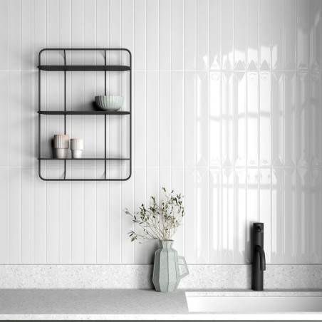 Zellige - Carrelage effet zellige 5x40 cm VITRAL SNOW