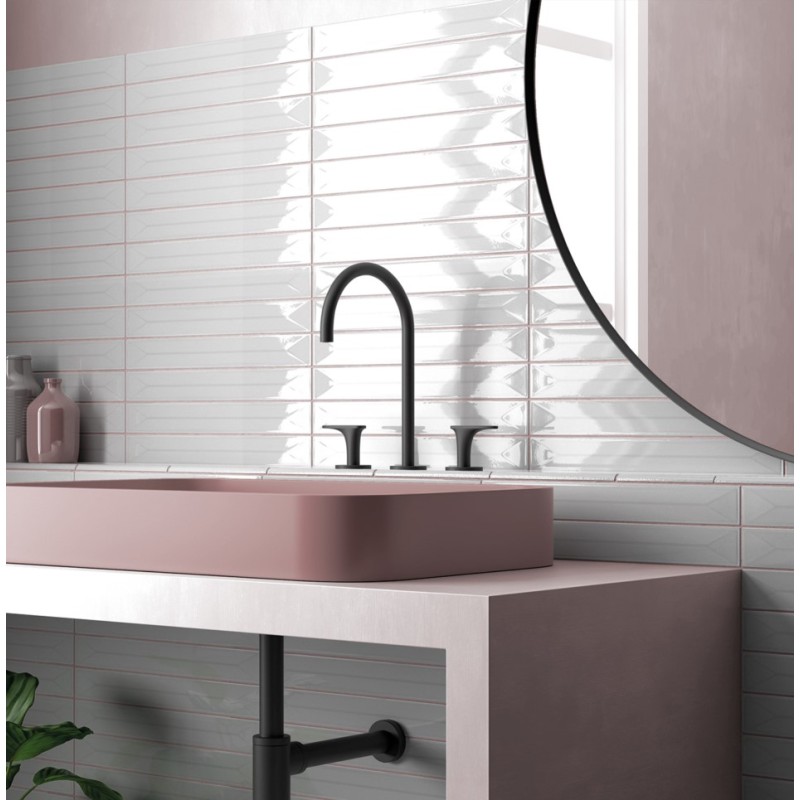 Zellige - Carrelage effet zellige 5x40 cm VITRAL AXIS LIGHT GREY