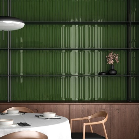 Zellige - Carrelage effet zellige 5x40 cm VITRAL AXIS FOREST REACTIVE