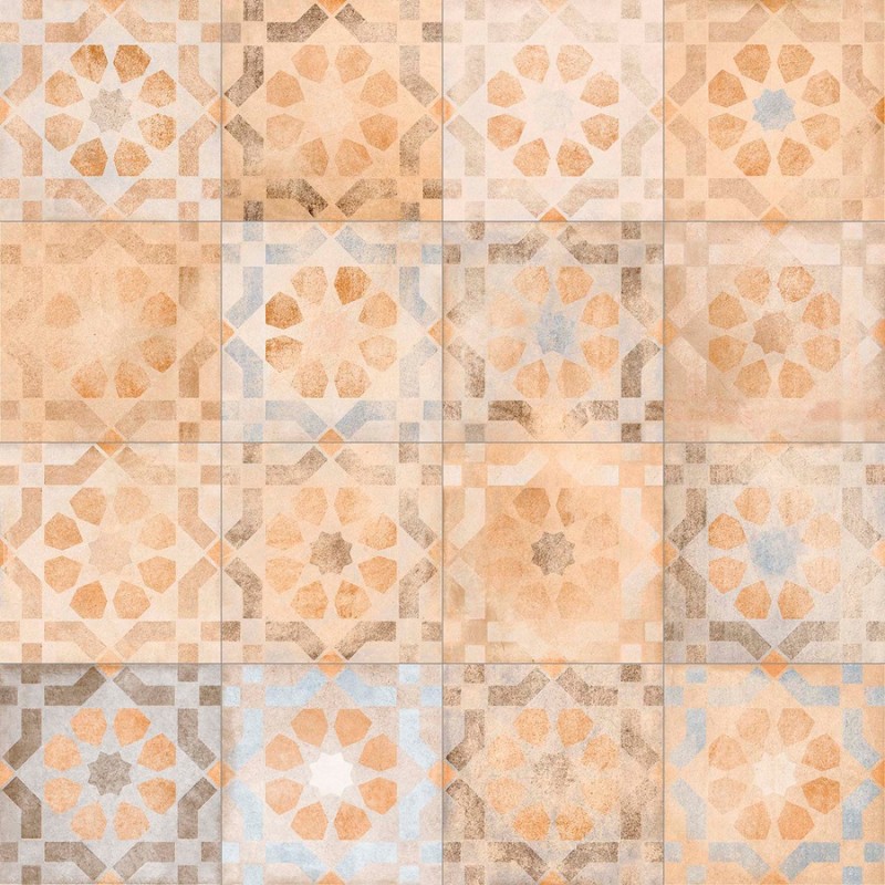 Carreaux ciment - carrelage imitation carreaux ciment vieilli 30x30cm Kemble Multicolor