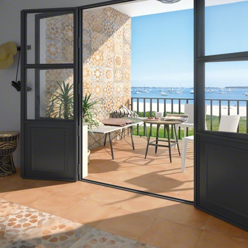 Carreaux ciment - carrelage imitation carreaux ciment vieilli 30x30cm Kemble Multicolor