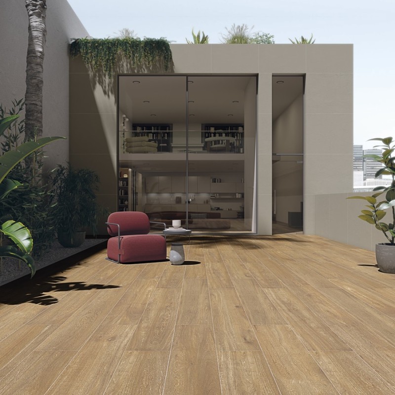 Imitation bois - Carrelage effet bois 19,4x120 cm OSLO MARRON R10