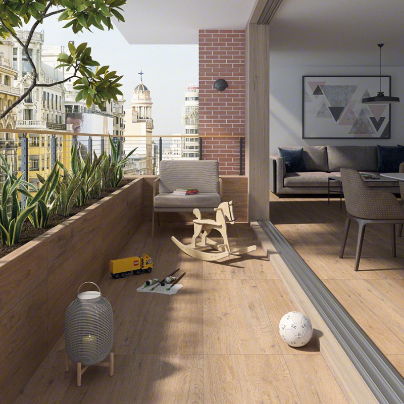 Imitation parquet - Carrelage effet bois 19,4x120 cm BOWDEN R AVELLANA