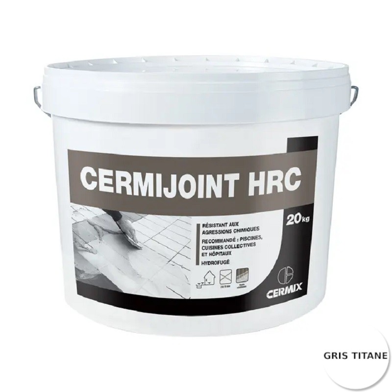 Mortier joint - Cermijoint HRC GRIS TITANE / pot de 20 kg Mortier joint - Cermijoint HRC GRIS TITANE / pot de 20 kg