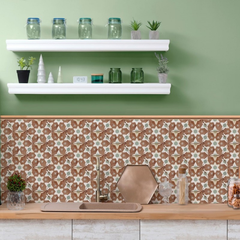 Carrelage hexagonal - Carrelage imitation carreaux ciment 21x25 cm YASMINE