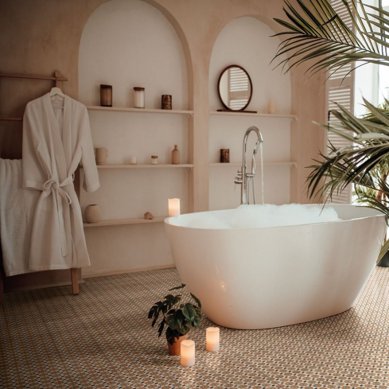 Carreaux ciment - Carrelage TESSIA 20x20 cm effet carreaux ciment vieilli