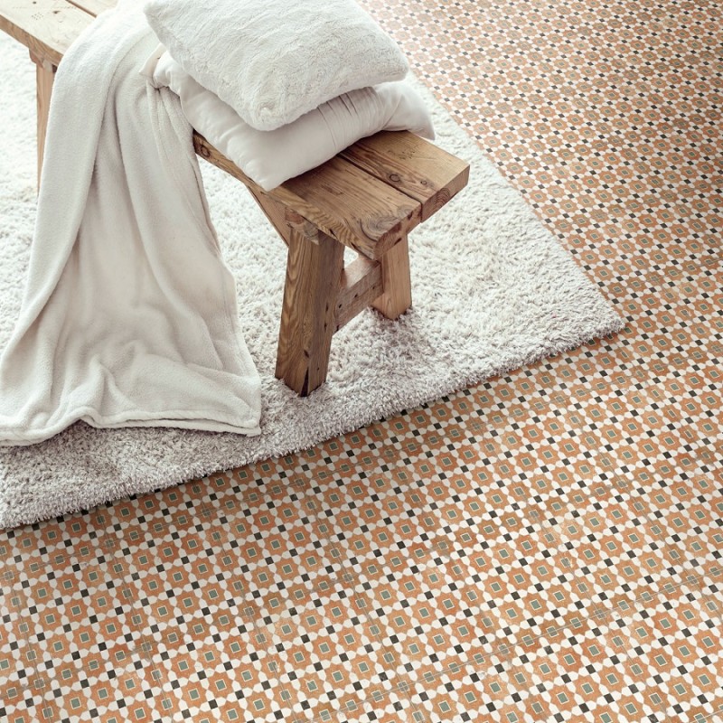 Carreaux ciment - Carrelage TESSIA 20x20 cm effet carreaux ciment vieilli