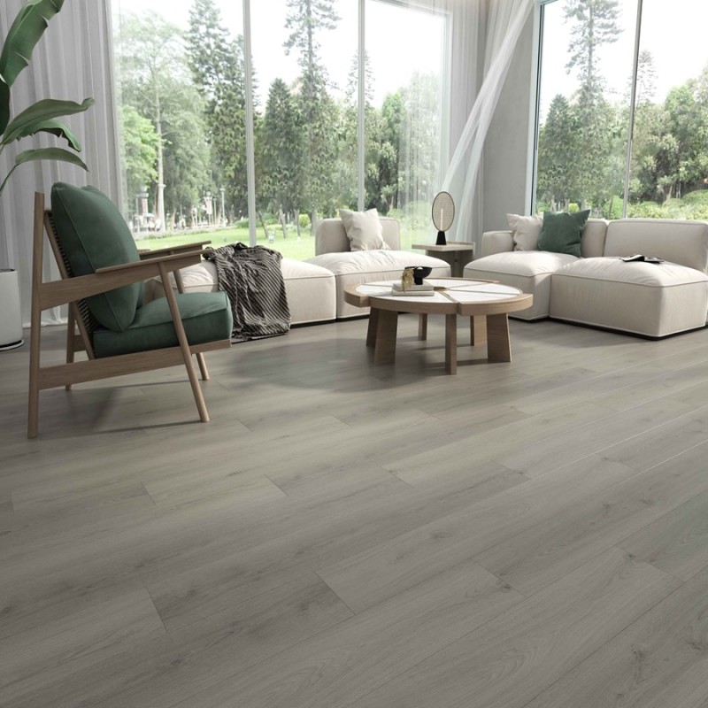 Lame PVC clipsable - Sol pvc rigide à clipser spc 18,4x122 cm ESSENTIEL GRIS