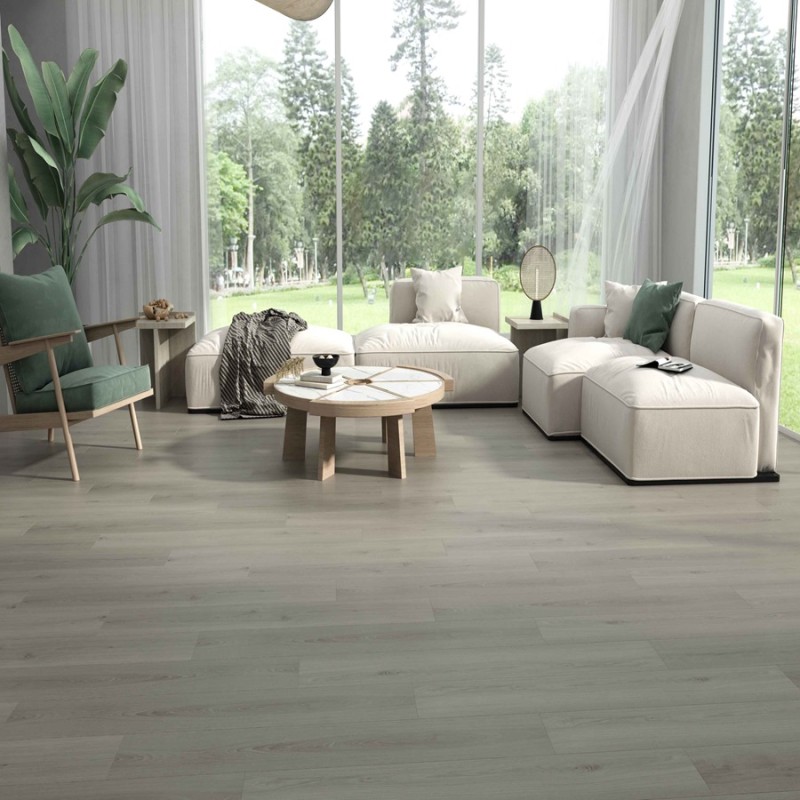 Lame PVC clipsable - Sol pvc rigide à clipser spc 18,4x122 cm ESSENTIEL GRIS