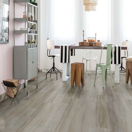 Lame PVC clipsable - Sol pvc rigide à clipser 17,8x123,5 cm CONFORT GRIS