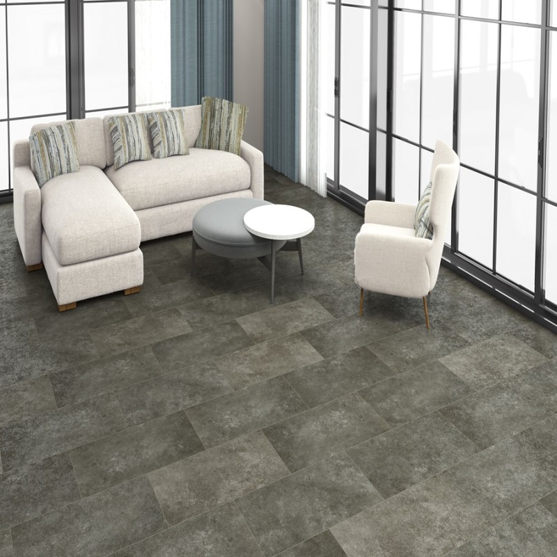 Dalle PVC clipsable - Dalle pvc à clipser 40,5x81 cm LOFT BRUN GRIS