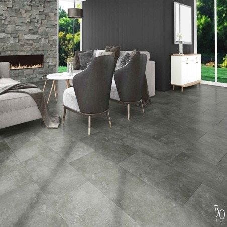 Dalle PVC clipsable - Dalle pvc à clipser 40,5x81 cm LOFT BRUN GRIS