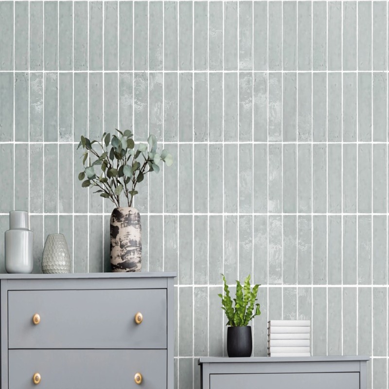 Zellige - Carrelage effet zellige 6x20 cm LAUREL CLAY BLUE