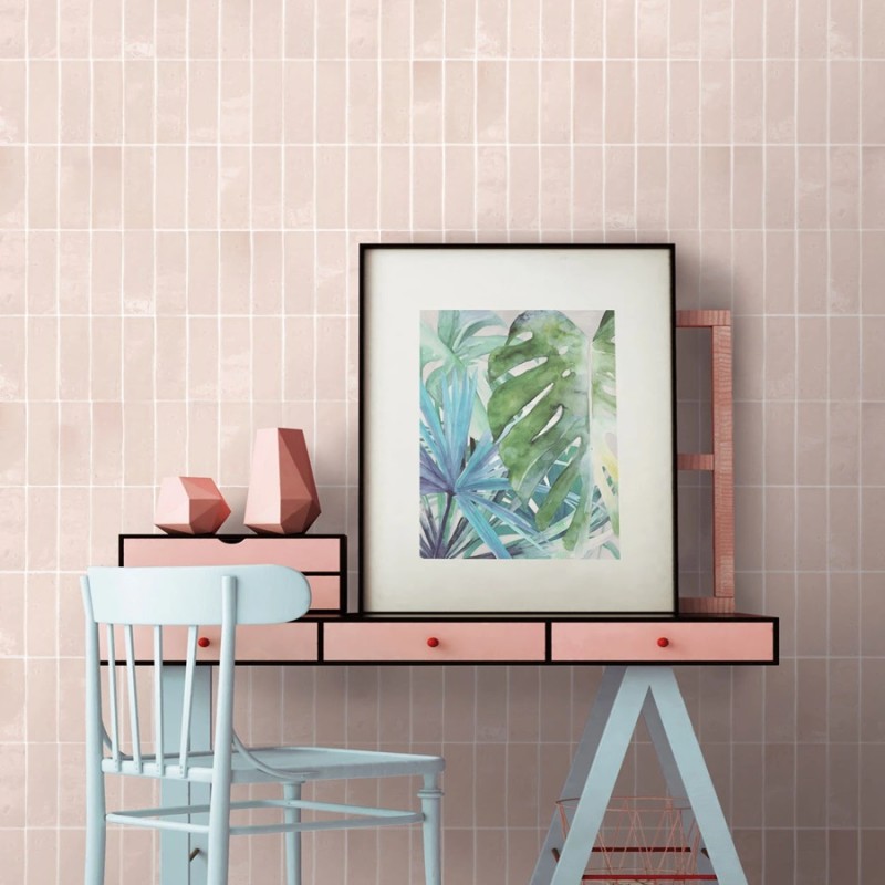 Zellige - Carrelage effet zellige 6x20 cm LAUREL CLAY PINK