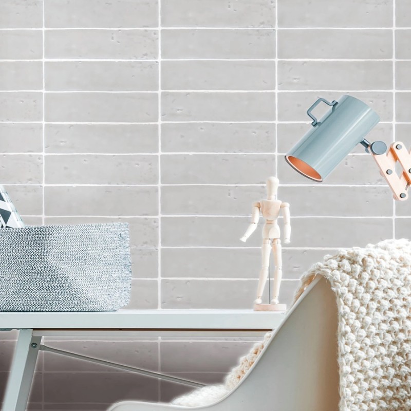 Zellige - Carrelage effet zellige 6x20 cm LAUREL CLAY GREY