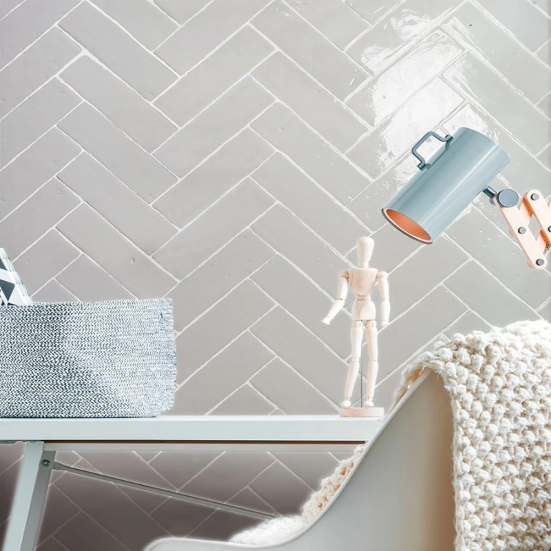 Zellige - Carrelage effet zellige 6x20 cm LAUREL CLAY GREY