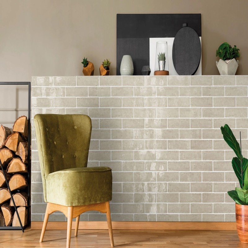 Zellige - Carrelage effet zellige 6x20 cm LAUREL CLAY TAUPE