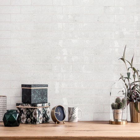 Zellige - Carrelage effet zellige 6x20 cm LAUREL CLAY WHITE