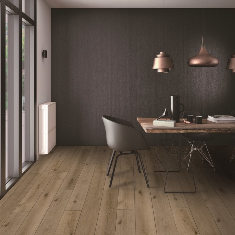 Lame PVC clipsable - Sol pvc rigide à clipser spc effet bois 18,2x122 cm NOYER BEIGE