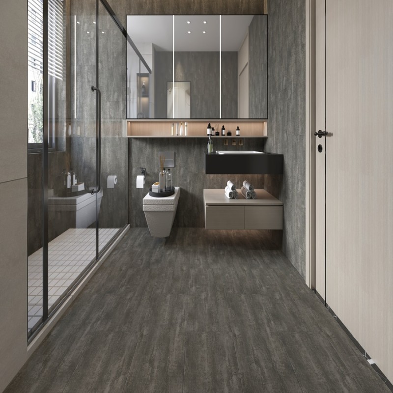 Dalle PVC clipsable - Sol pvc clipsable effet béton 30,5x61 cm STONE MARQUINA