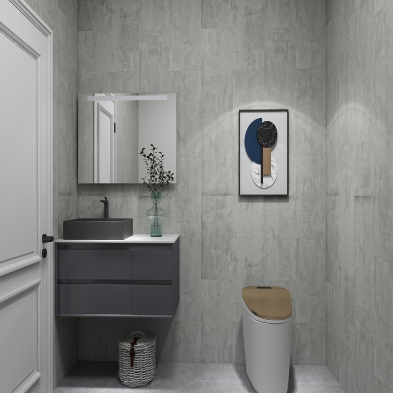 Dalle PVC clipsable - Dalle PVC clipsable effet béton 46x92 cm STONE GRAFITO