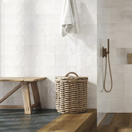 Zellige - Carrelage effet zellige 13,2x13,2 cm SOROLLA WHITE