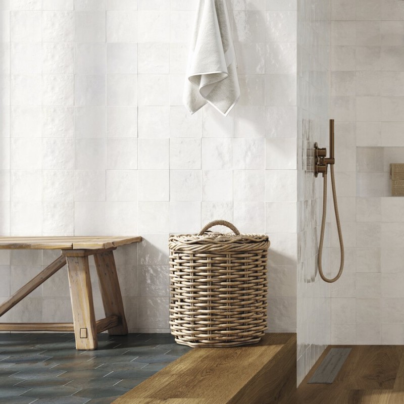 Zellige - Carrelage effet zellige 13,2x13,2 cm SOROLLA WHITE