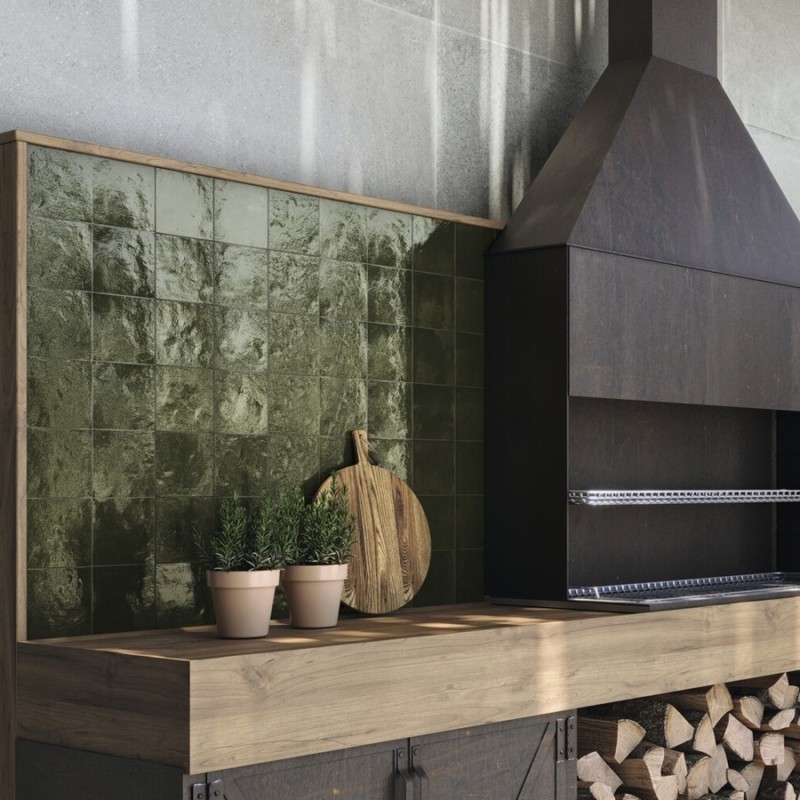 Zellige - Carrelage effet zellige 13,2x13,2 cm SOROLLA GREEN