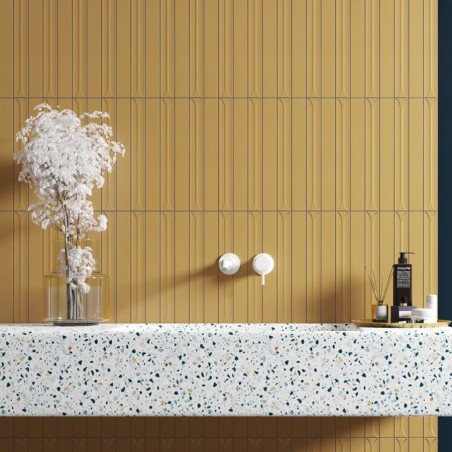 Zellige - Carrelage effet zellige 5x40 cm HOPP GOLDEN