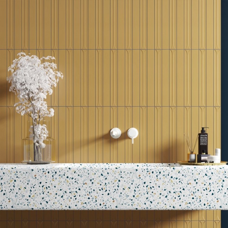 Zellige - Carrelage effet zellige 5x40 cm HOPP GOLDEN