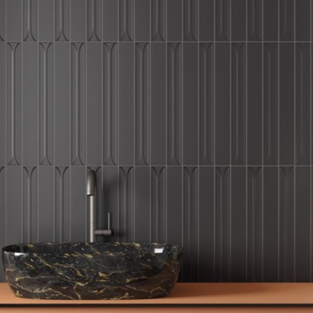 Zellige - Carrelage effet zellige 5x40 cm HOPP GRAPHITE