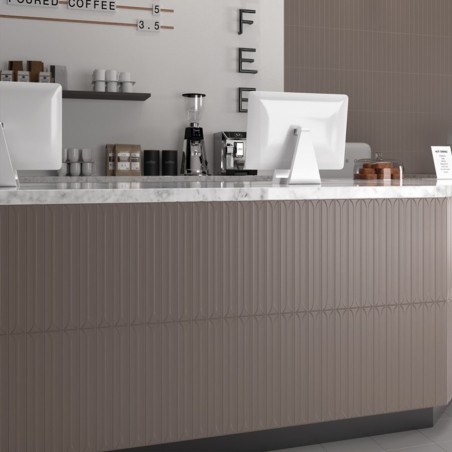 Zellige - Carrelage effet zellige 5x40 cm HOPP BRO TAUPE