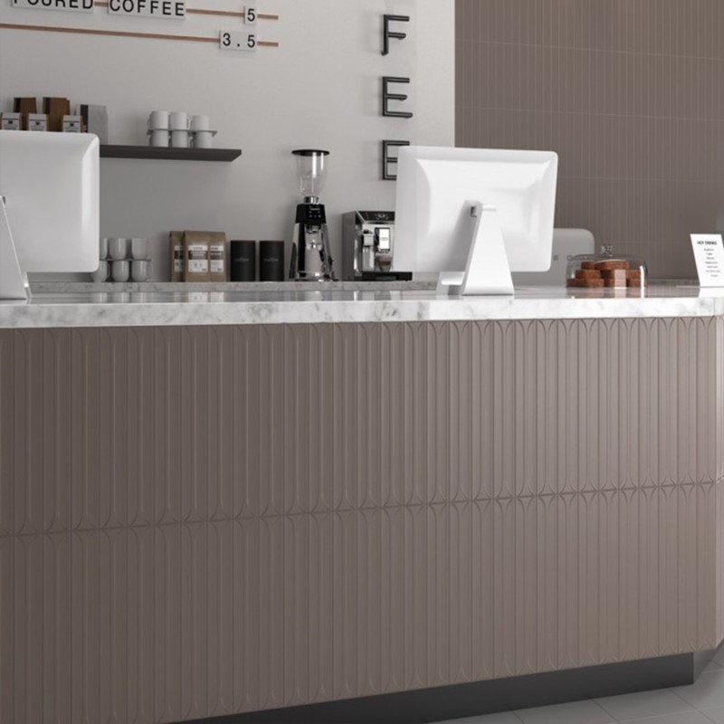 Zellige - Carrelage effet zellige 5x40 cm HOPP BRO TAUPE