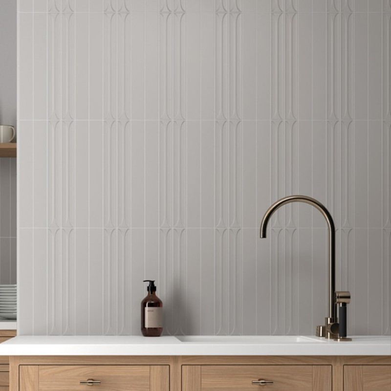 Zellige - Carrelage effet zellige 5x40 cm HOPP BRO GREY