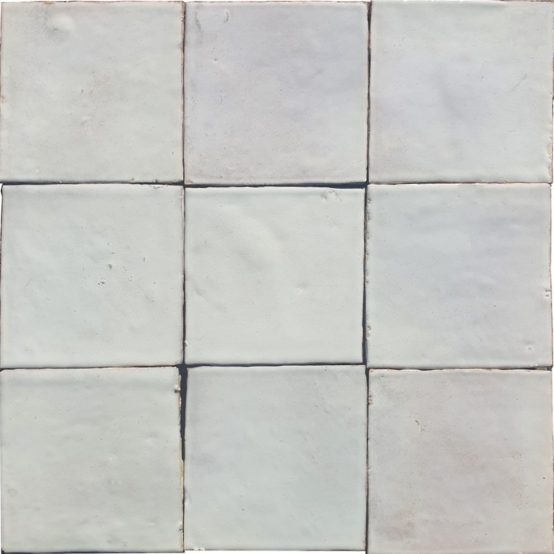 Echantillon - Echantillon Véritable carreau zellige marocain 10x10 cm BLANC CASSÉ N°33