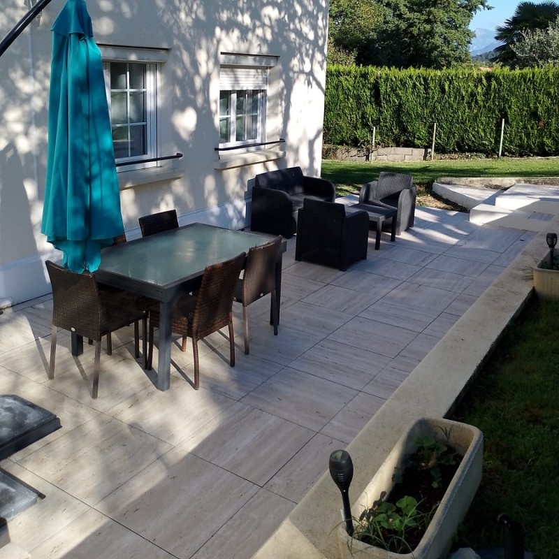 Dalle sur plots terrasse - Dalle sur plot 60.5x60.5x1.8 cm TRAVERTINO rectifié