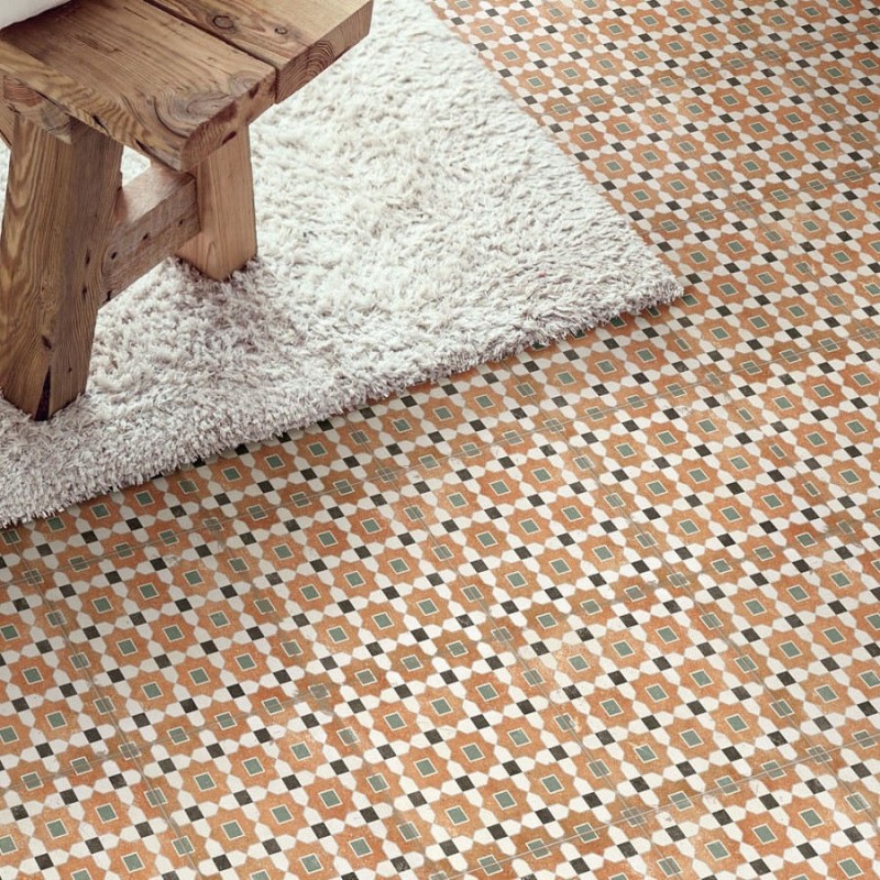 Carreaux ciment - Carrelage TESSIA 20x20 cm effet carreaux ciment vieilli