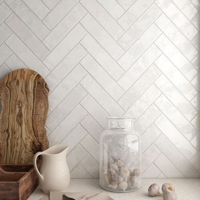 Zellige - carrelage imitation zellige 6x24.6 cm BASALT WHITE