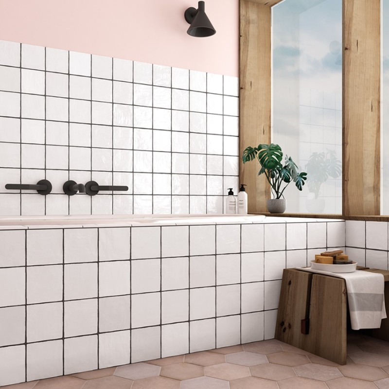 Zellige - carrelage effet zellige 13,2x13,2 cm RIVIERA BLANC