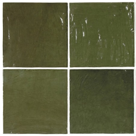 Echantillon - echantillon carrelage imitation zellige 13,2x13,2 cm MAJESTIC GREEN