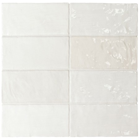 Echantillon - echantillon carrelage imitation zellige 6,5x20 cm MAJESTIC BLANC