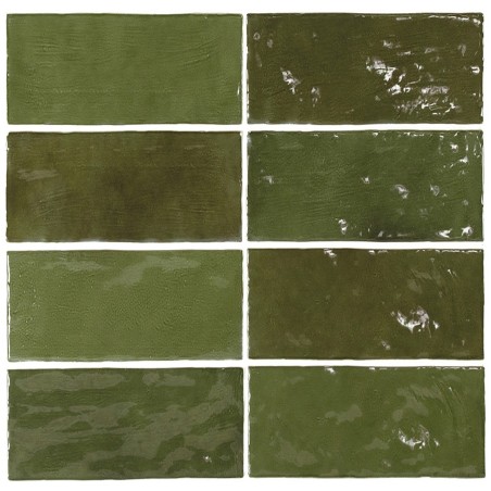 Echantillon - echantillon carrelage imitation zellige 6,5x20 cm MAJESTIC GREEN