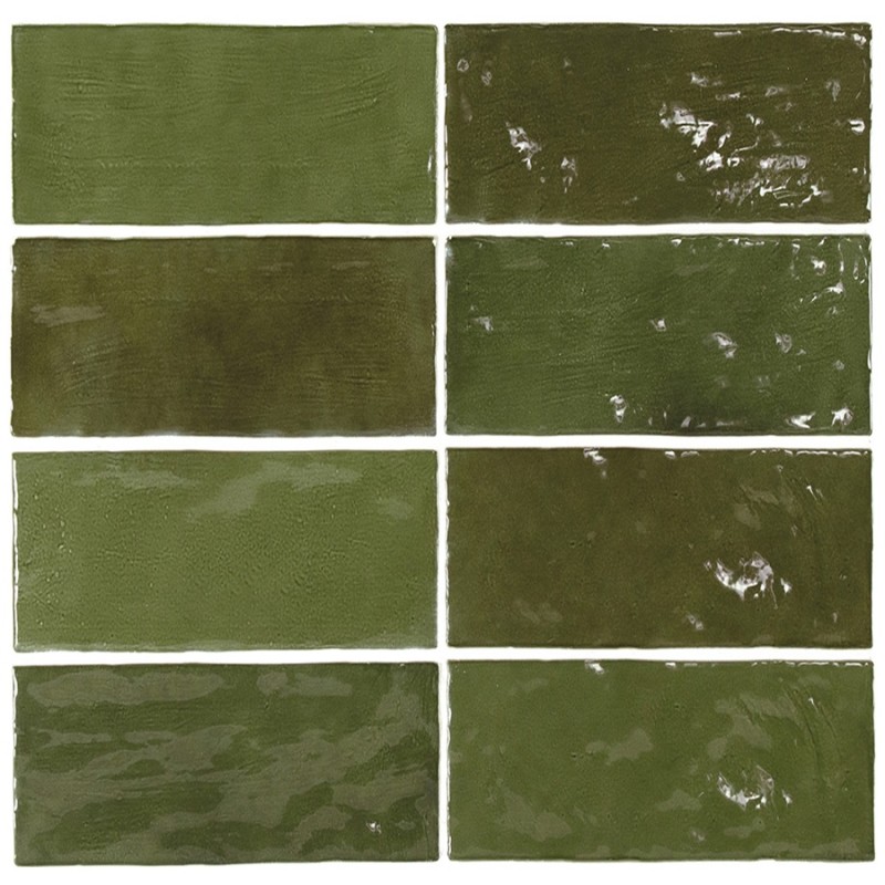 Echantillon - echantillon carrelage imitation zellige 6,5x20 cm MAJESTIC GREEN
