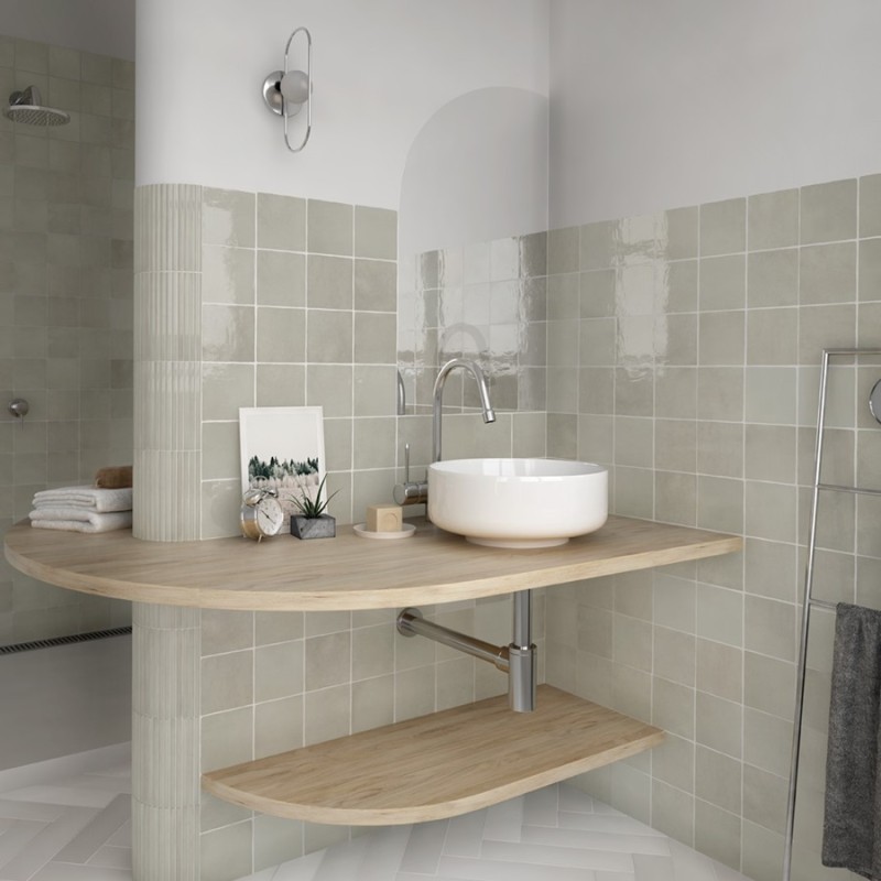 Zellige - carrelage effet zellige 13,2x13,2 cm MAJESTIC LIGHT GREEN